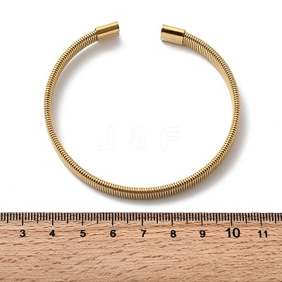 304 Stainless Steel Flat Snake Chains Cuff Bangles for Women BJEW-A067-06G-1