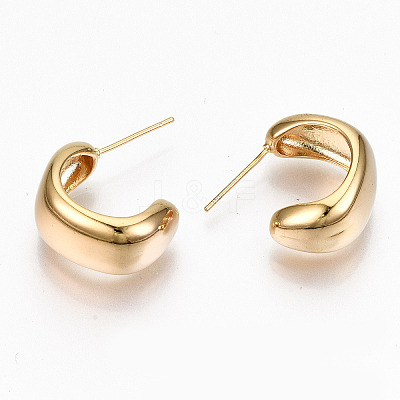 Brass Half Hoop Earrings LS-KK-R117-036-NF-1