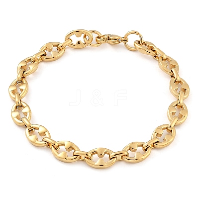304 Stainless Steel Oval Link Chain Bracelets for Women Men BJEW-F488-48A-G-1