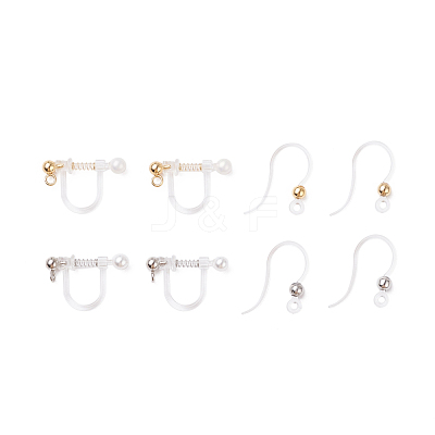10 Pairs Plastic Clip-on Earring Findings STAS-UN0024-79-1
