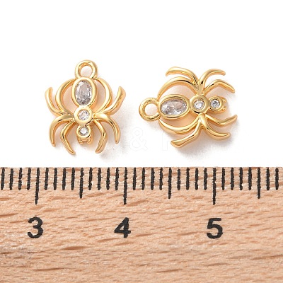 Brass Micro Pave Clear Cubic Zirconia Pendants KK-L221-022G-1