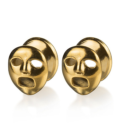 Halloween Ghost Face Brass and Alloy Ear Tunnels FS-WGACCDC-13-1