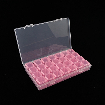 Transparent Plastic 28 Grids Bead Containers CON-PW0001-031A-1