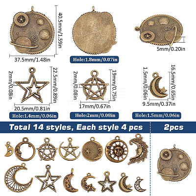 15 Styles Tibetan Style Alloy Pendants FIND-SC0008-47-1