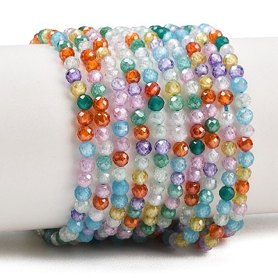 Cubic Zirconia Beads Strands ZIRC-P125-3mm-01-1