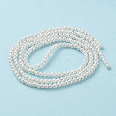 Baking Paint Pearlized Glass Pearl Round Bead Strands X-HY-Q003-4mm-01-1
