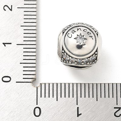 Brass Clear Cubic Zirconia European Beads LS-FIND-M049-01AS-09-1