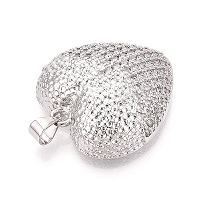 Brass Micro Pave Clear Cubic Zirconia Pendants KK-N268-52P-1