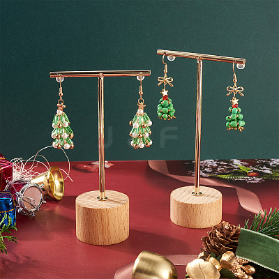2 Pairs 2 Styles Glass Dangle Earrings EJEW-TA00700-1