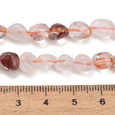 Natural Red Hematoid Quartz/Ferruginous Quartz Beads Strands GG-CBAC61B-B04-02-1