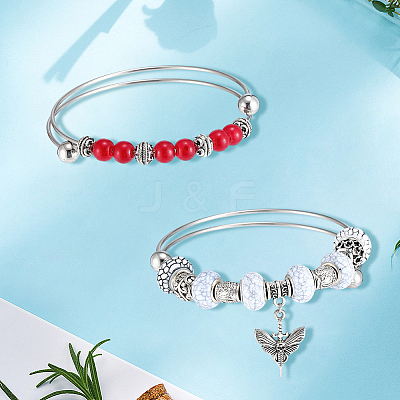 6Pcs 304 Stainless Steel Cuff Bangles Making MAK-BBC0001-21P-1