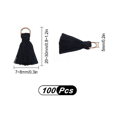 100Pcs Polycotton(Polyester Cotton) Tassel Pendant Decorations FIND-SC0003-23-1