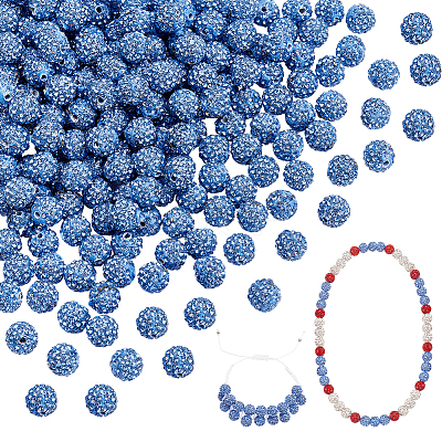 200Pcs Pave Disco Ball Beads RB-PH0001-41A-1