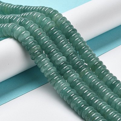 Flat Round/Disc Natural Green Aventurine Bead Strands G-L405-07-8mm-1