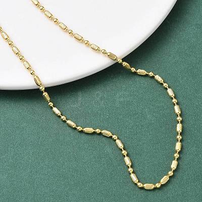 2.5MM Brass Column Ball Chain Necklaces for Women NJEW-B148-04G-1