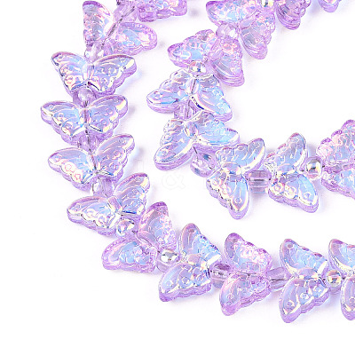 Transparency Electroplate Glass Beads Strands GLAA-T023-39A-05-1