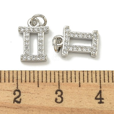Rack Plating Brass Micro Pave Cubic Zirconia Pendants KK-K386-02E-P-1
