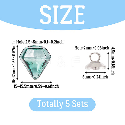 DIY Diamond Glass Bottles Pendants Making Kits DIY-TA0012-40C-1