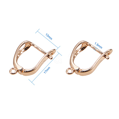 Brass Hoop Earring Findings with Latch Back Closure KK-L148-07-1