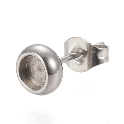 Non-Tarnish 304 Stainless Steel Stud Earring Settings STAS-K202-05A-P-1