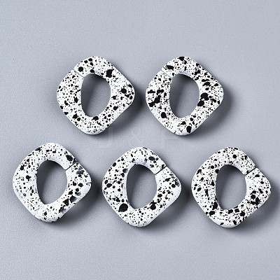 Spray Painted CCB Plastic Linking Rings CCB-Q091-019A-1