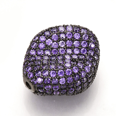 Brass Micro Pave Cubic Zirconia Beads ZIRC-T004-50B-04-1