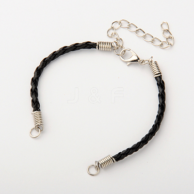 Braided PU Leather Cord Bracelet Making X-AJEW-JB00032-05-1