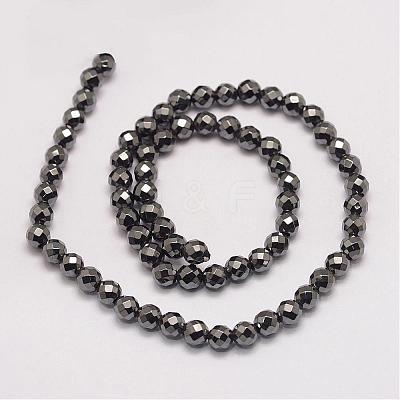 Grade AA Magnetic Synthetic Hematite Bead Strands G-P258-10-8mm-1