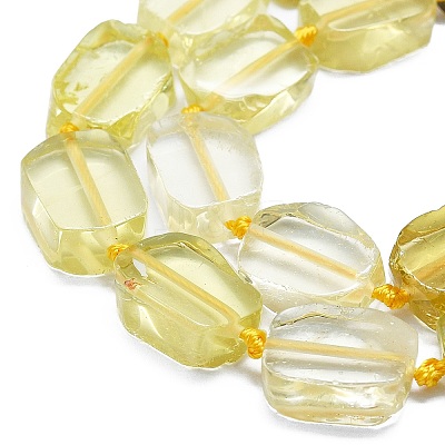 Natural Lemon Quartz(Heated) Beads Strands G-K245-J03-B01-1