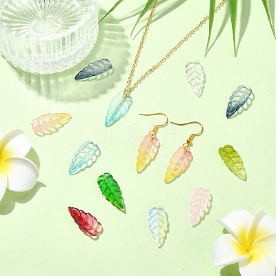 60Pcs 12 Styles Electroplate Glass Pendant EGLA-YW0003-16-1
