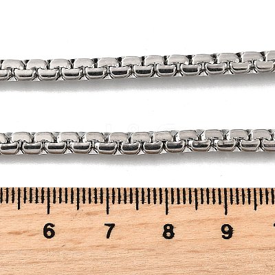 201 Stainless Steel Box Chain Necklaces for Men STAS-V011-01A-P-1-1