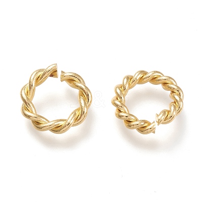 Brass Twisted Open Jump Rings KK-M207-01G-01-1