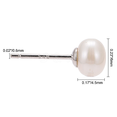 Anti-Tarnish Pearl Ball Stud Earrings EJEW-Q701-01A-1