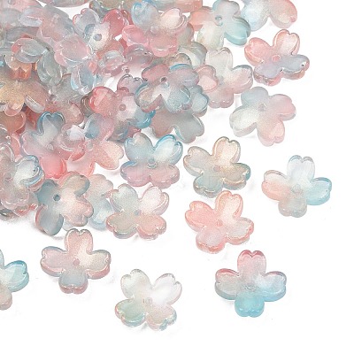 Two Tone Transparent Glass Bead Caps GLAA-Z020-02F-1