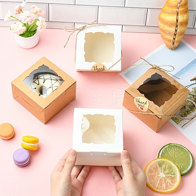 10Pcs Square Bakery Box CON-YW0001-95A-1