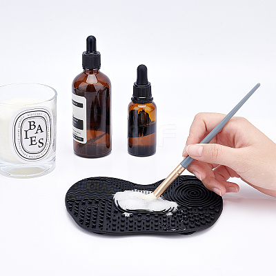 Silicone Makeup Brush Organizer & Silicone Makeup Cleaning Brush Mat AJEW-GF0002-67C-1
