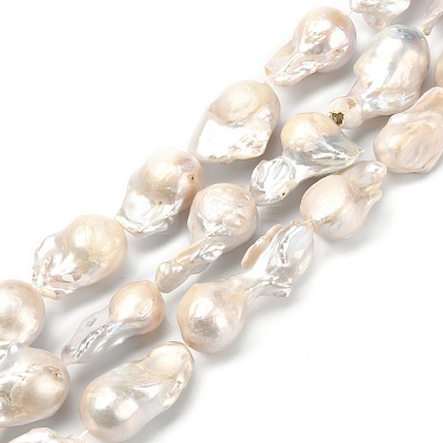 Natural Baroque Pearl Keshi Pearl Beads Strands PEAR-Q015-017-1