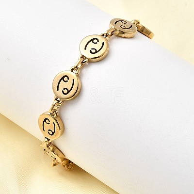12 Constellations 304 Stainless Steel Link Chain Bracelets BJEW-I239-01G-05-1