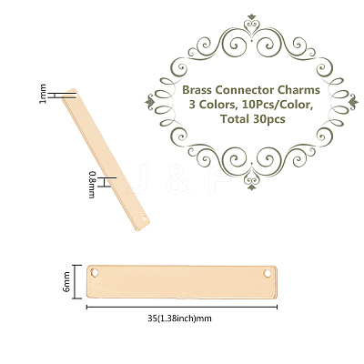 30Pcs 3 Colors Brass Connector Charms FIND-DC0006-18-1