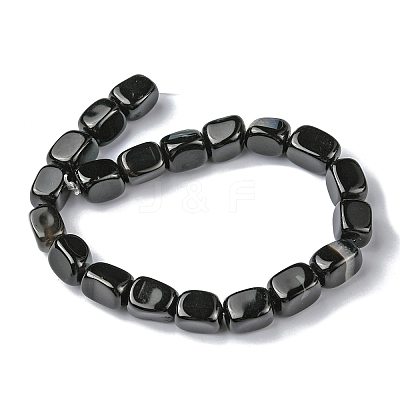 Dyed & Heated Natural Black Agate Beads Strands G-F743-02A-1