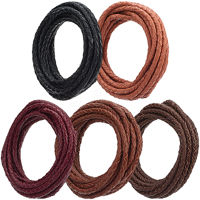 10 Yards 5 Colors Braided Leather Cord WL-CL0001-08-1