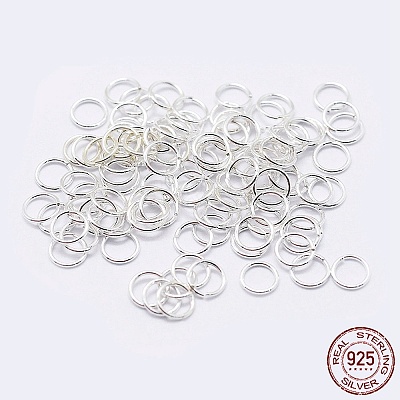925 Sterling Silver Saw Cut Open Jump Rings STER-F036-02S-0.8x4mm-1