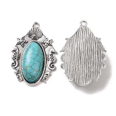 Synthetic Turquoise Pendants X-PALLOY-K001-043-1
