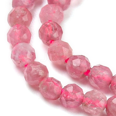 Natural Pink Tourmaline Beads Strands G-F619-20C-2mm-1