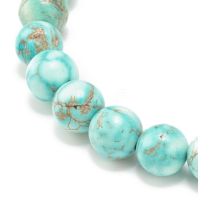Natural Howlite Round Beaded Stretch Bracelet BJEW-JB08290-03-1