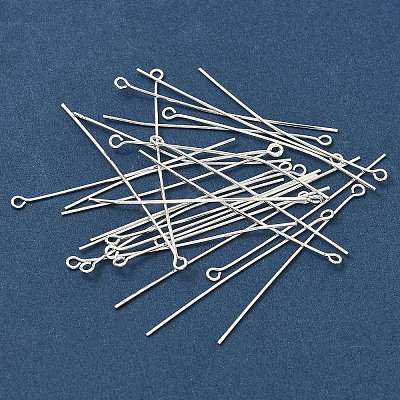 50MM Silver Color Plated Brass Eye Pins X-EPC5.0cm-S-1