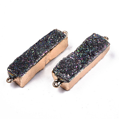 Natural Druzy Agate Links Connectors G-T131-89C-1