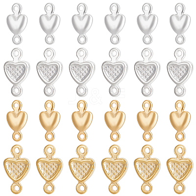 40Pcs 4 Sytles Brass Connector Charms KK-BC0012-06-1