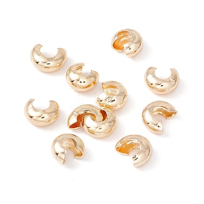 Brass Crimp Beads Covers KK-P219-05B-G01-1