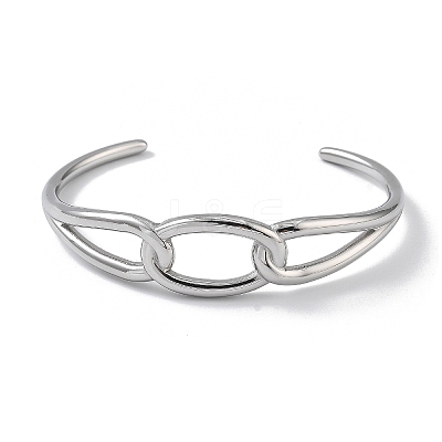 304 Stainless Steel Cuff Bangles for Women LS-BJEW-Z078-16P-1